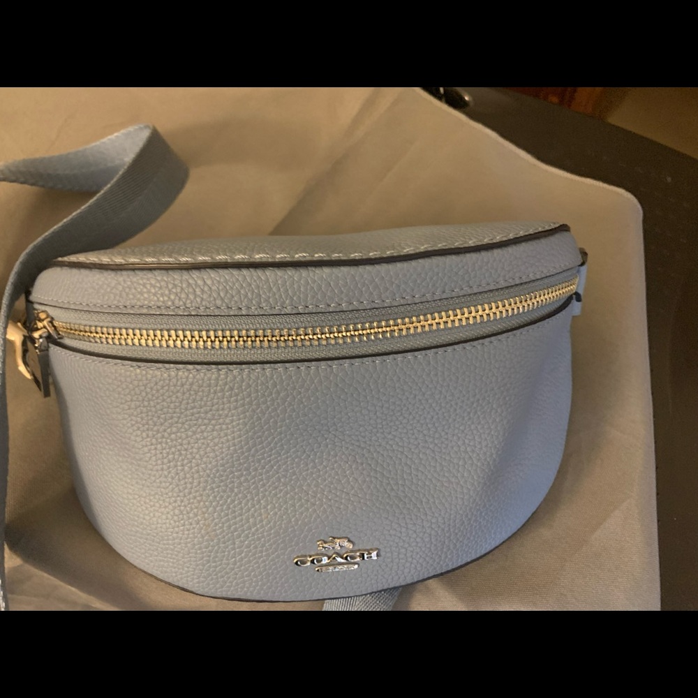 Beautiful lightly used light slate blue waist bag or crossbody bag